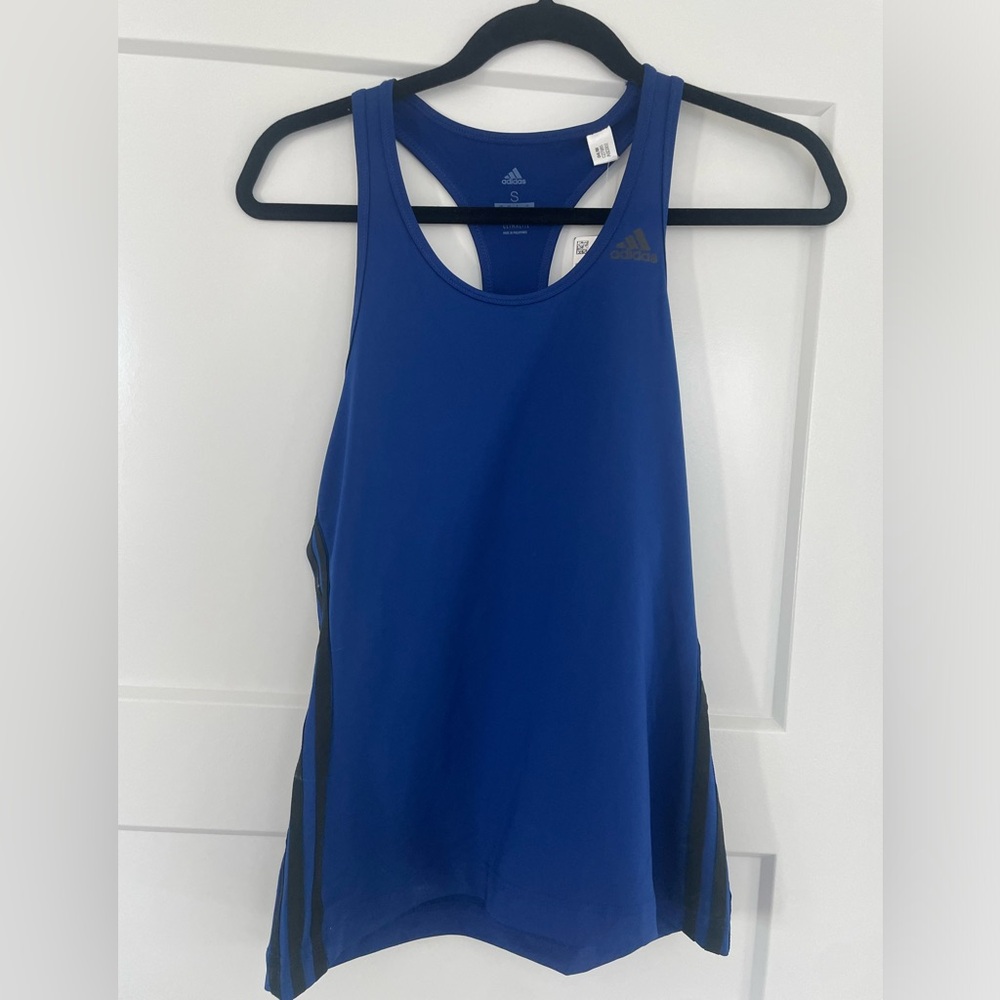 adidas Blue Sleeveless Tank Top